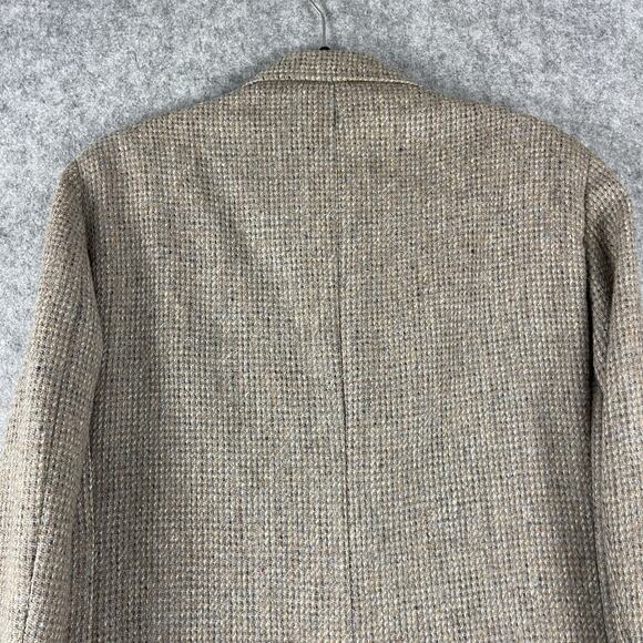 Vintage Culwell & Son Wool Tweed Blazer Sport Coat Mens 42R Beige 2 Button 80s - Picture 14 of 16